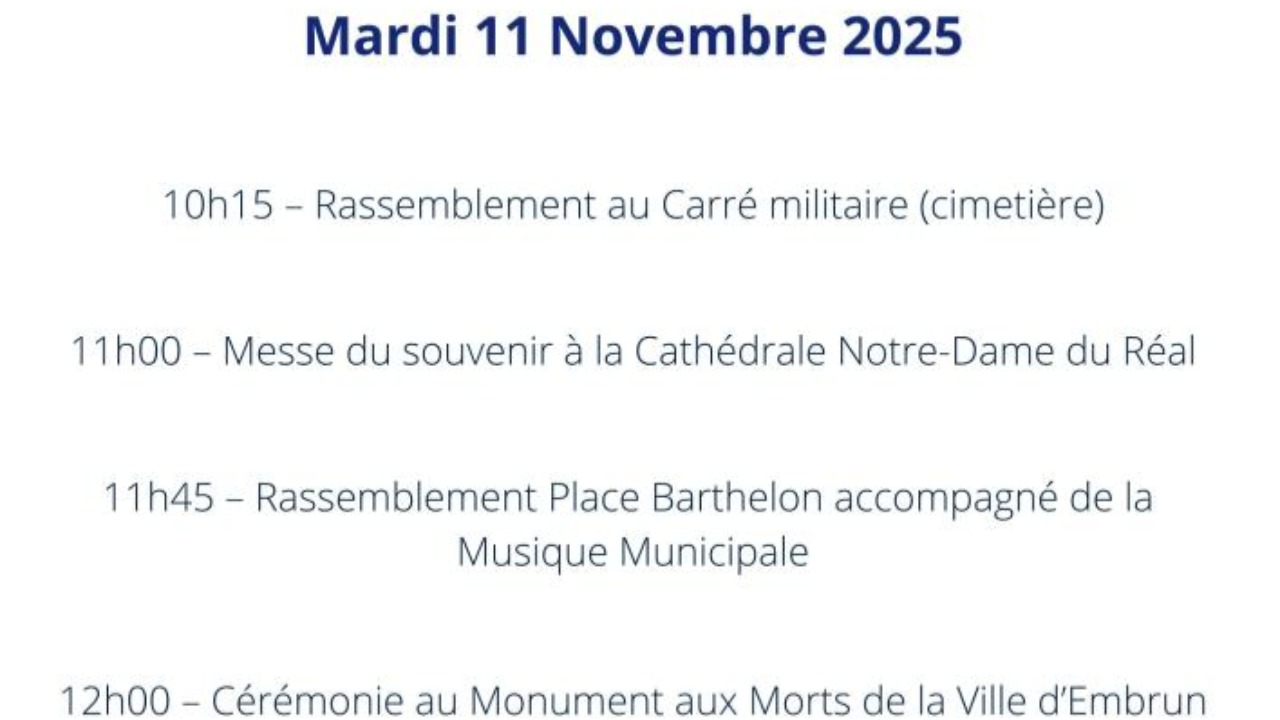 Cérémonie du 11 Novembre : Embrun rend hommage aux soldats de 1918 Cérémonie du 11 Novembre : Embrun rend hommage aux soldats de 1918