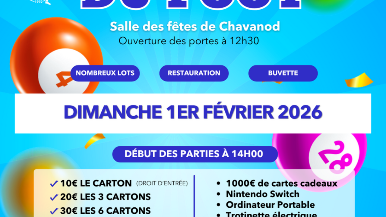 Grand loto du CO Chavanod : rendez-vous le 1er f&eacute;vrier 2026 !