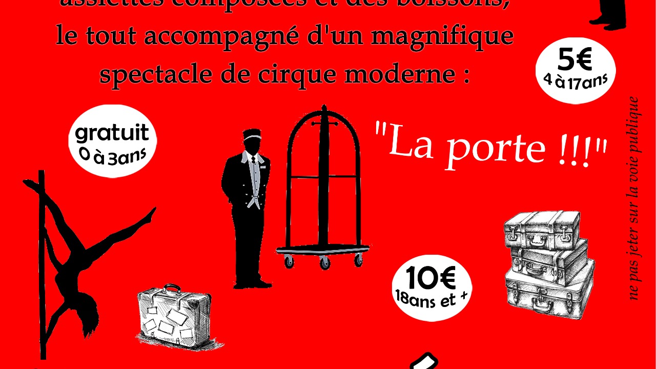 Ap&eacute;ro Cirque &agrave; Noir&eacute;table &ndash; Spectacle &ldquo;La Porte&rdquo;