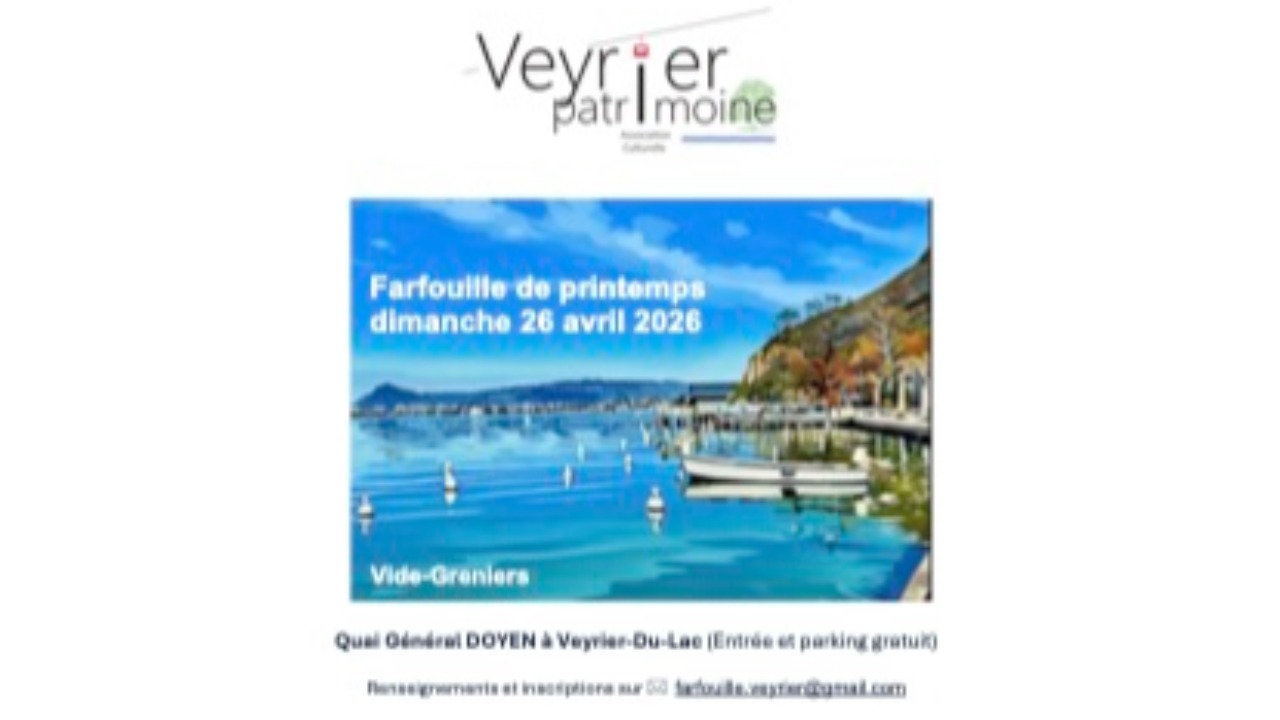 Farfouille de printemps : le vide-greniers revient &agrave; Veyrier-du-Lac le 26 avril