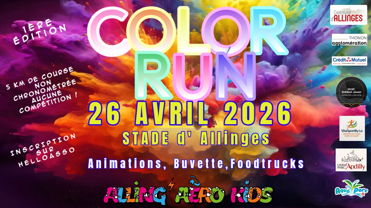 Allinges. Participez &agrave; la 1&egrave;re Color Run d'Alling'Aero Kid