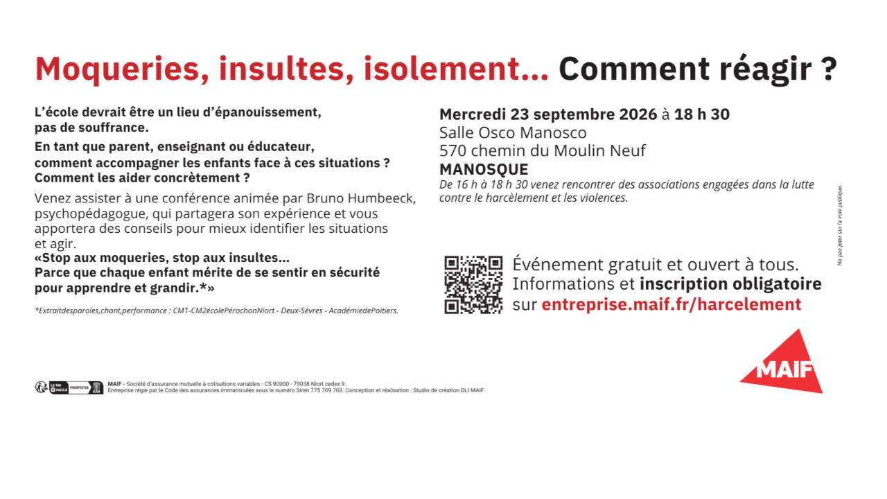 Manosque. Un rendez-vous autour du harc&egrave;lement