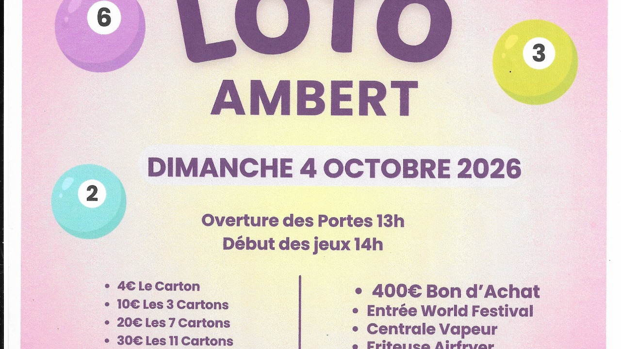 Ambert. Participez au loto des sapeurs-pompiers