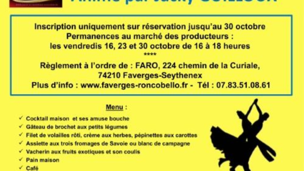 Faverges-Seythenex. Participez à un repas dansant Faverges-Seythenex. Participez à un repas dansant