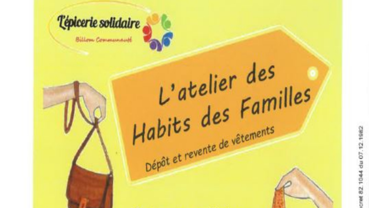 Billom. Une vente solidaire à l'atelier des Habits des Familles Billom. Une vente solidaire à l'atelier des Habits des Familles