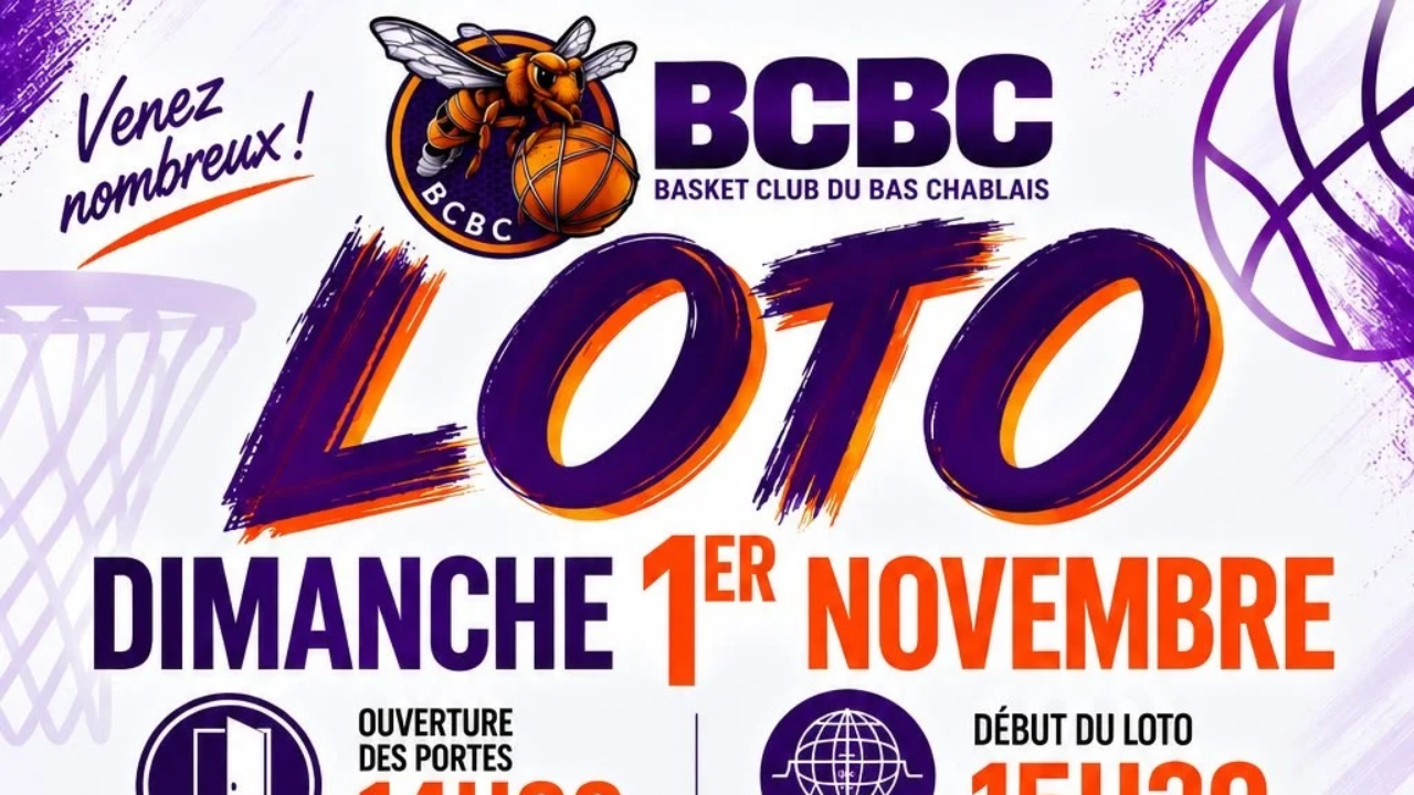 Douvaine. Ne manquez pas le loto du BCBC Douvaine. Ne manquez pas le loto du BCBC